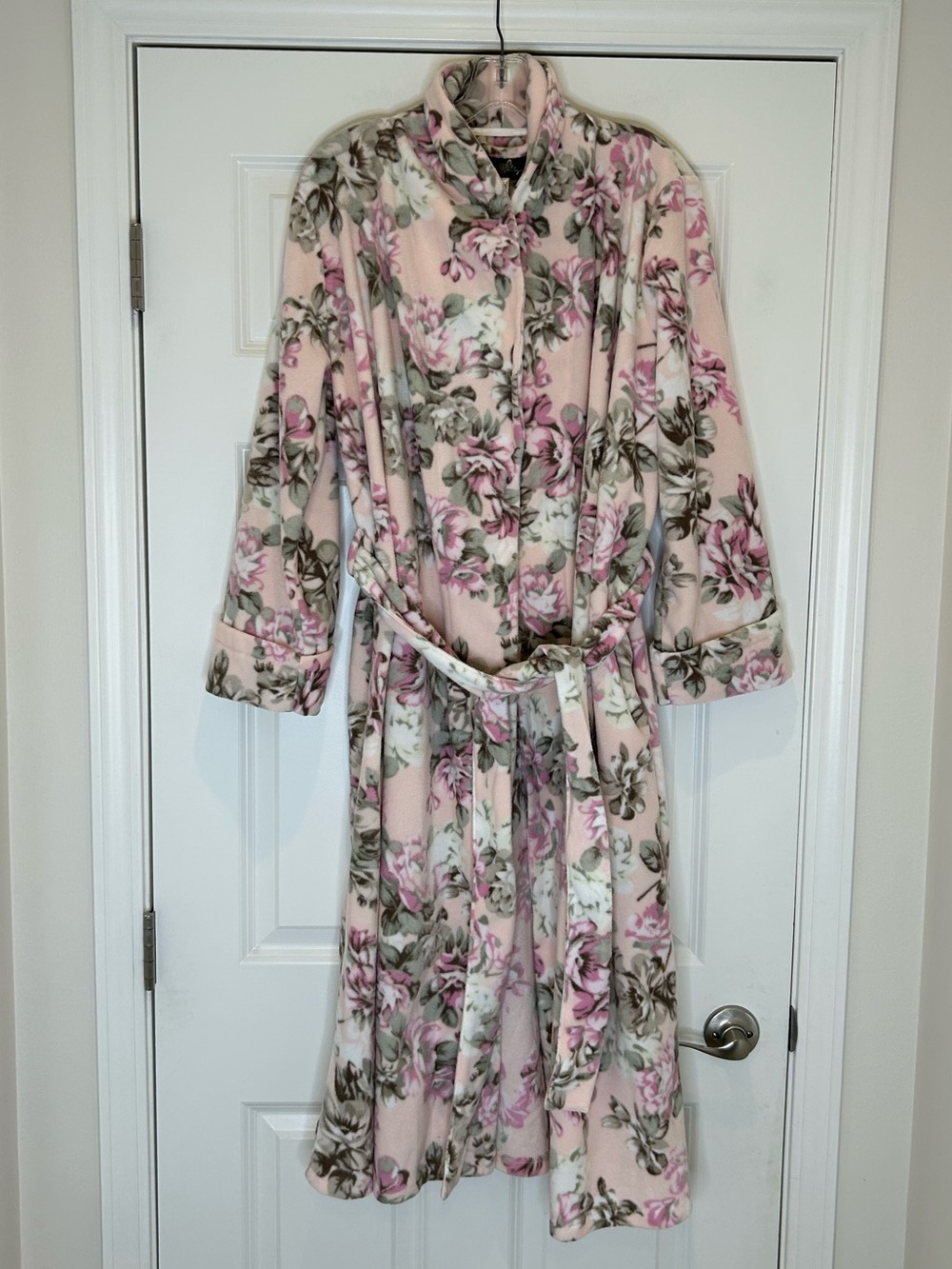 Joan Boyce Pink Floral Long Sleeve Tie-Waist Dress Size M/L